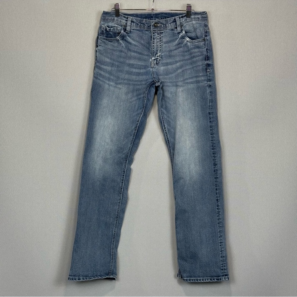 Reclaim Jeans Men 34x34 Blue Relaxed Fit Straight Leg Stretch Medium Wash Denim